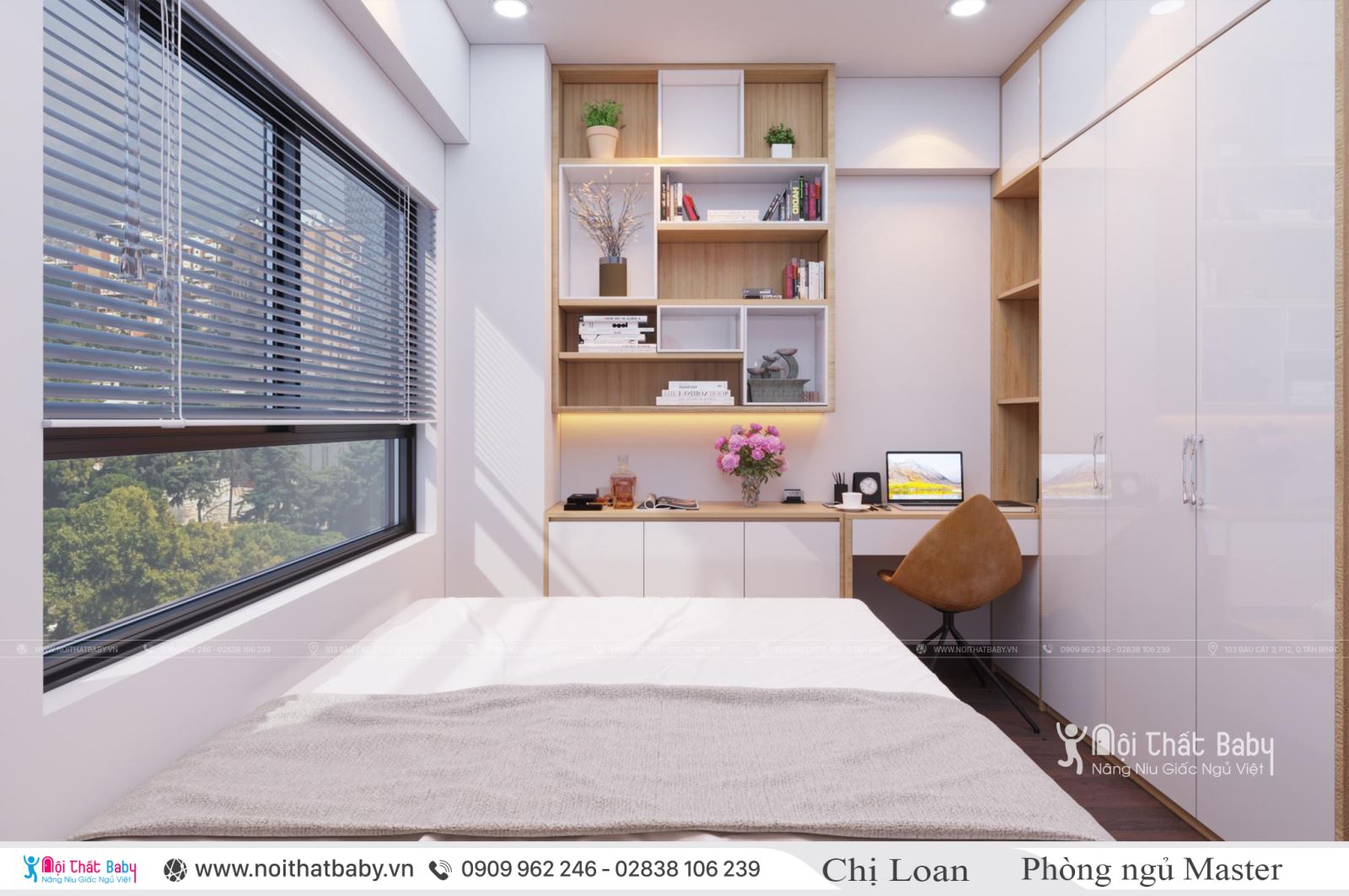 Thiết kế nội thất trọn gói đẹp dành cho căn hộ 2 phòng ngủ